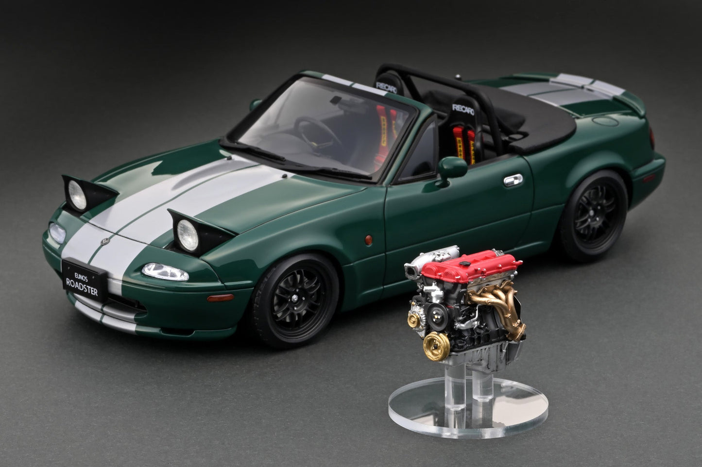 Order open Mon 22:00pm 13th Noevember, HK time zone (UTC+8)!! IG3203 Eunos Roadster (NA) Green With B6-ZE Engine