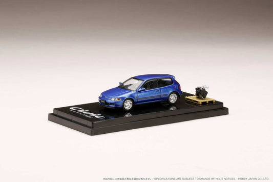 Hobby Japan  HJ641017GBL Honda CIVIC (EG6) SiR Ⅱ  w/ engine display model  Captiva Blue Pearl