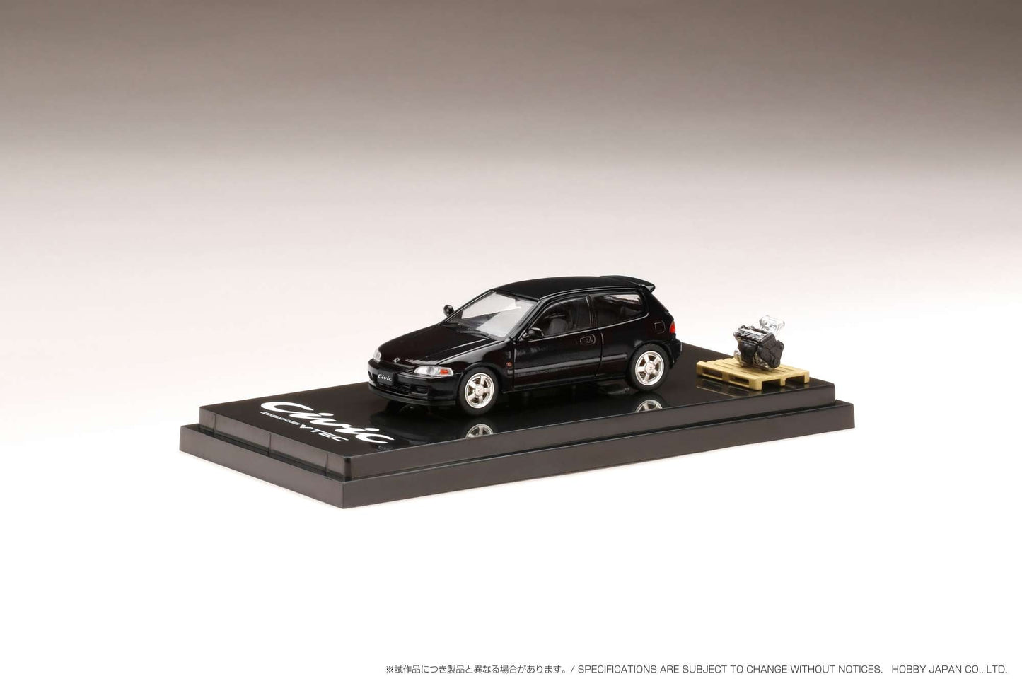 Hobby Japan HJ641017SBK Honda CIVIC (EG6) SiR-S with Engine Display Model  Granada Black Pearl