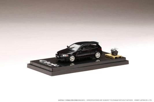 Hobby Japan HJ641017SBK Honda CIVIC (EG6) SiR-S with Engine Display Model  Granada Black Pearl