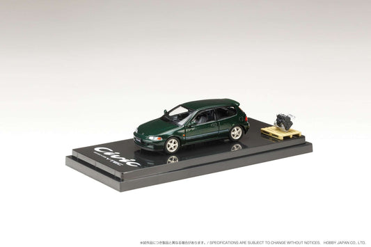 Hobby Japan HJ641017SG Honda CIVIC (EG6) SiR-S with Engine Display Model  Lausanne Green Pearl