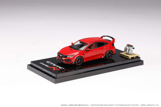 Hobby Japan HJ641055AR  Honda CIVIC Type R (FK8) 2017 with Engine Display ModelFLAME RED