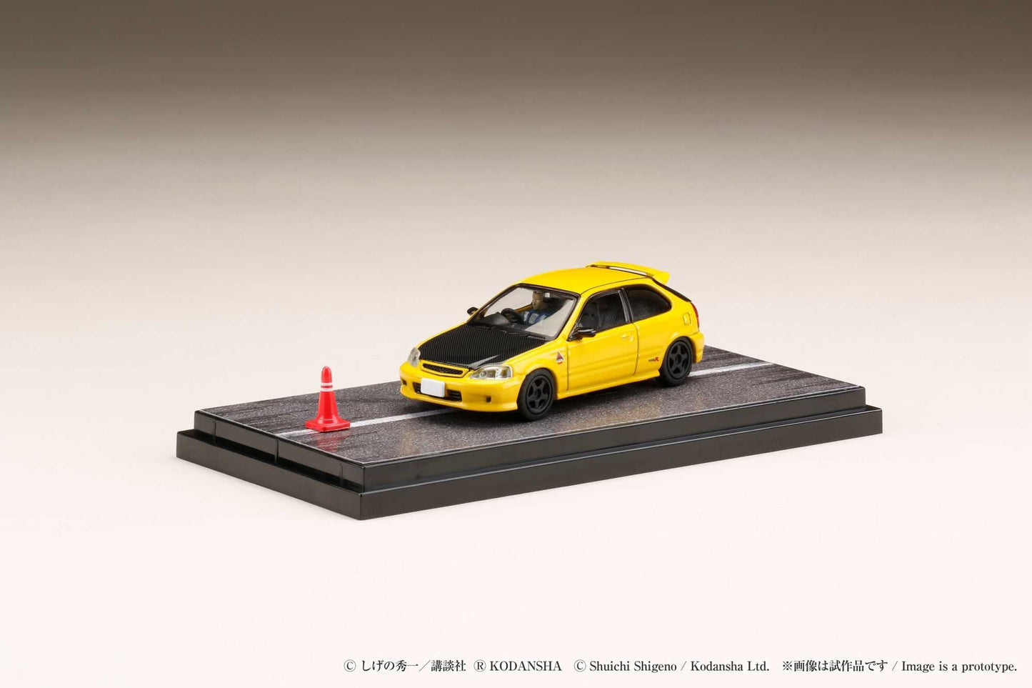 Hobby Japan  HJ642016DA  Honda CIVIC (EK9) Todo-Juku / Tomoyuki Tachi  (INITIAL D: Diorama Set with Driver Figure)