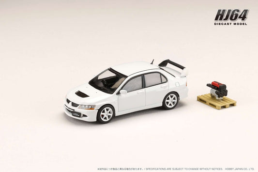 Hobby Japan HJ643054W MITSUBISHI LANCER GSR EVOLUTION 8 with Engine Display Model WHITE SOLID